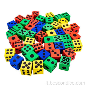 Dice colorato in schiuma quadrata D6